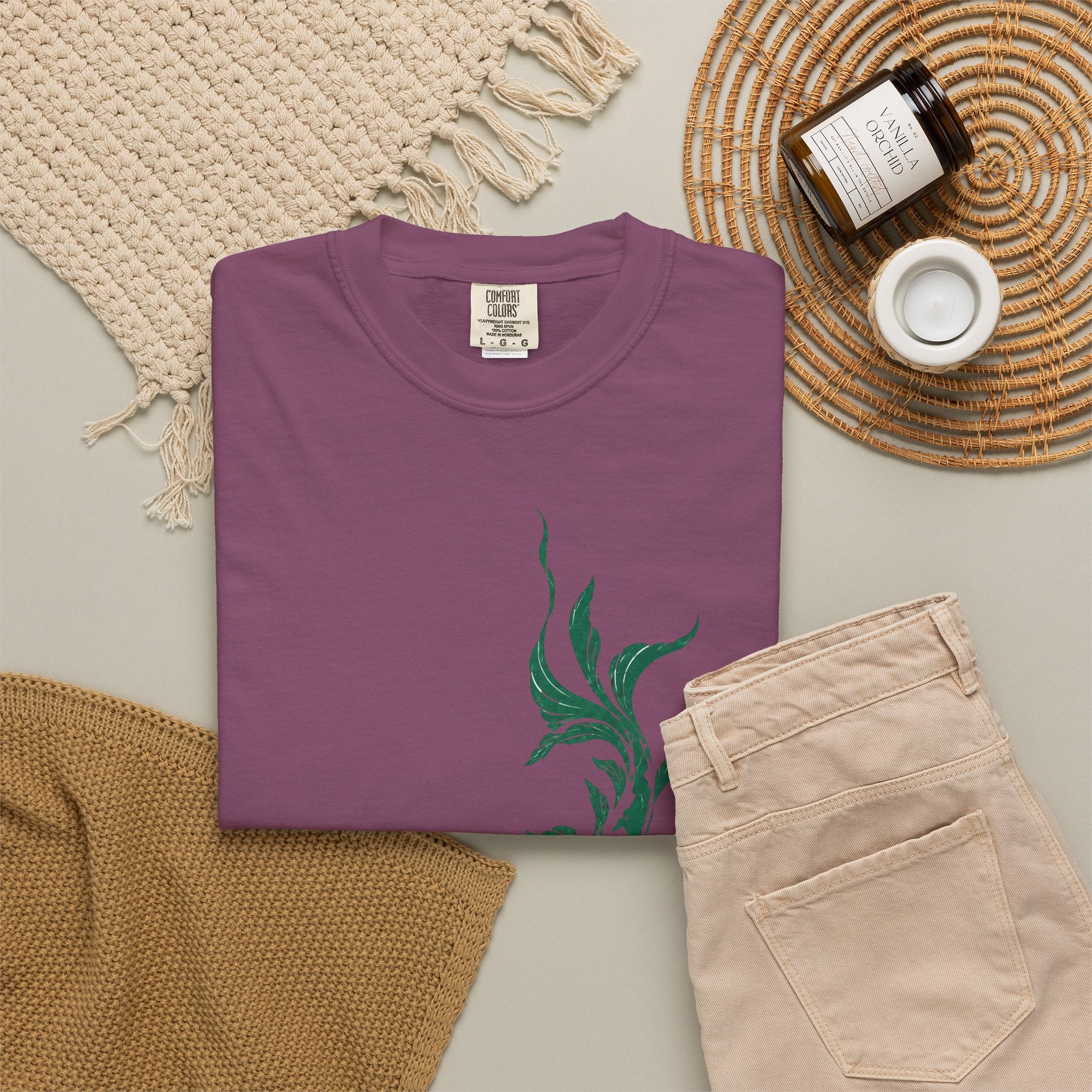 Koi Fish Graphic T-Shirt – Green Dual Koi Design