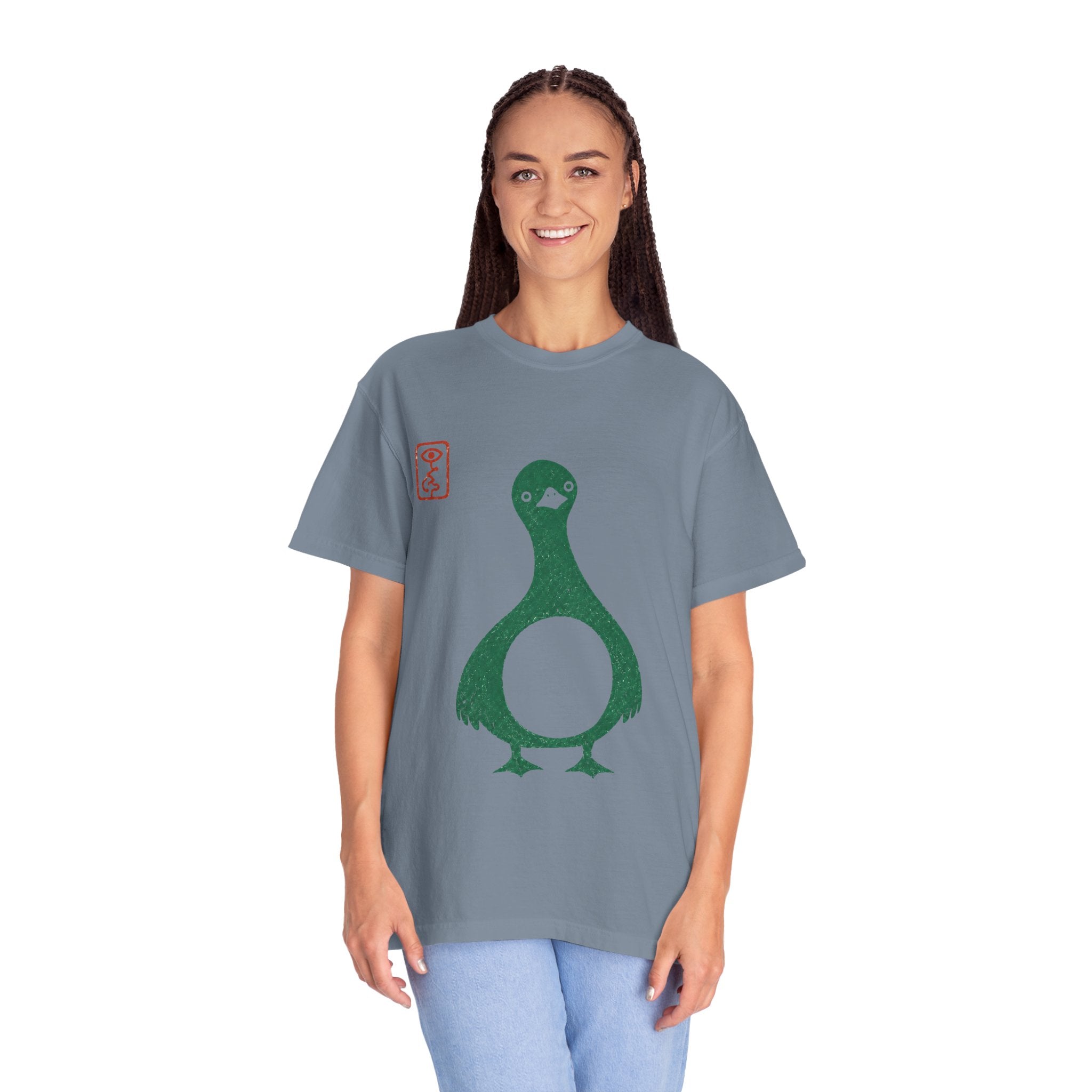 Pigeon Graphic T-Shirt — Vintage Green Bird Print