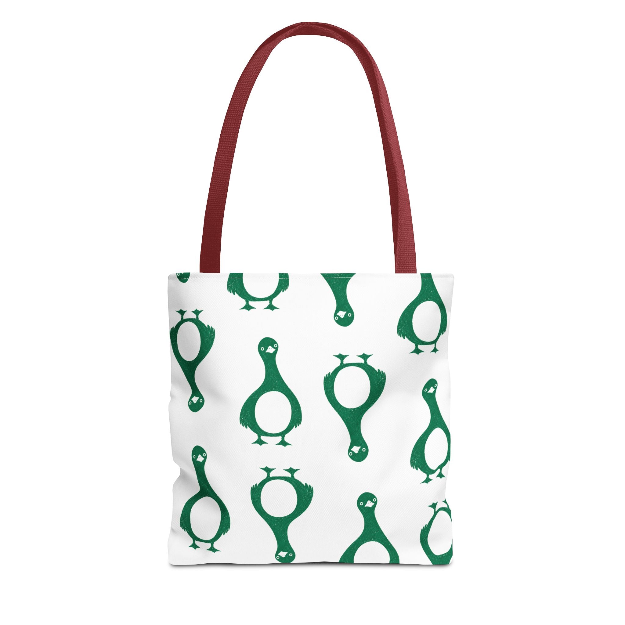 Green Penguin Pattern Tote Bag — Cute Reusable Shopping & Beach Tote