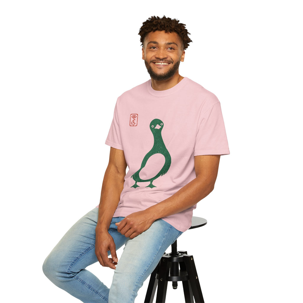 Pigeon Graphic T-Shirt — Vintage Green Bird Print
