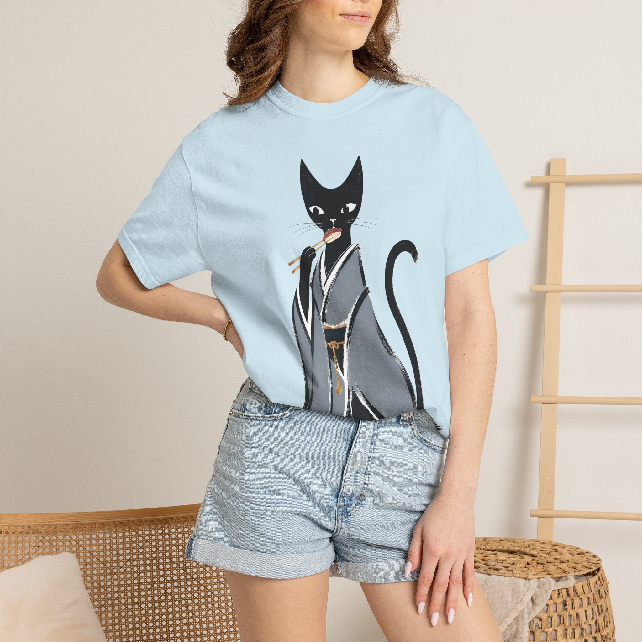 Kat in Kimono T-Shirt — Japanese Cat Illustration Tee