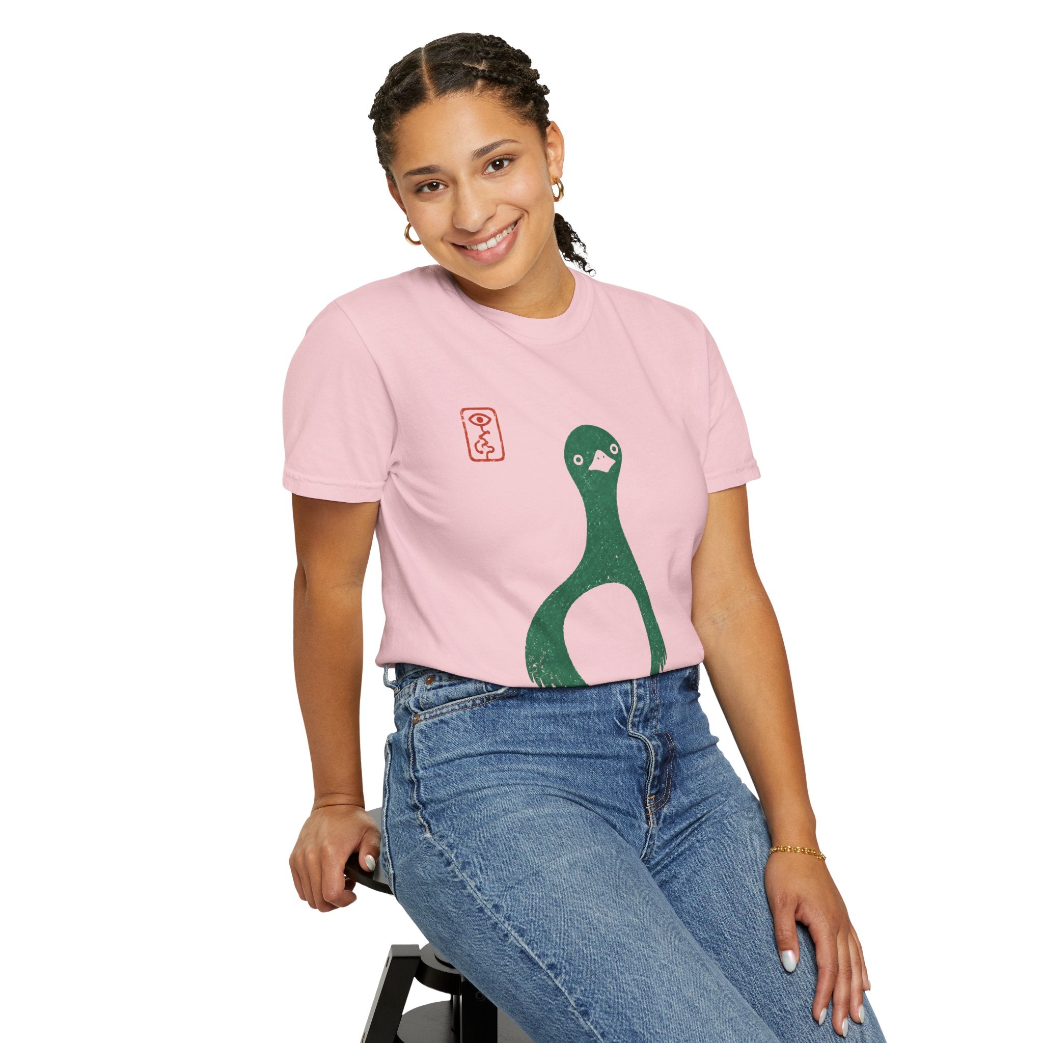 Pigeon Graphic T-Shirt — Vintage Green Bird Print