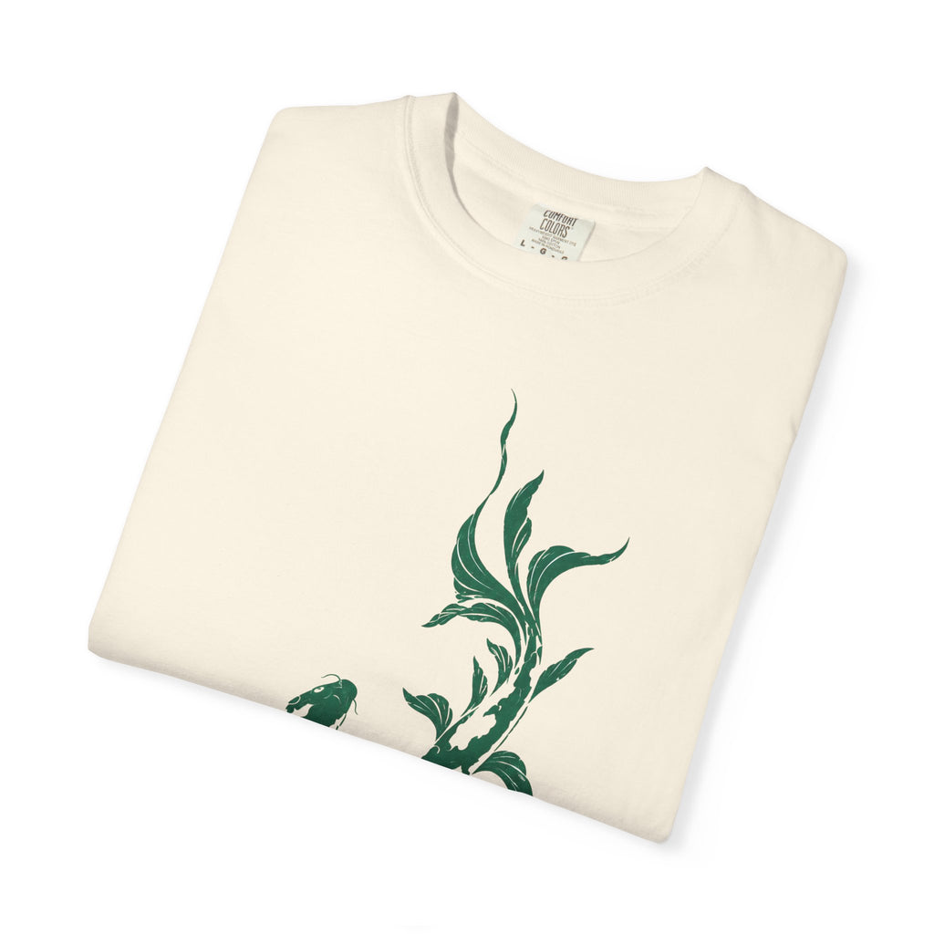 Koi Fish Graphic T-Shirt – Green Dual Koi Design