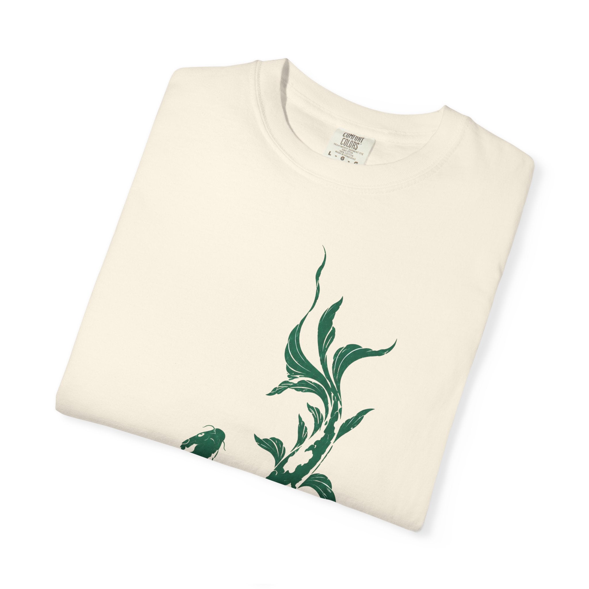 Koi Fish Graphic T-Shirt – Green Dual Koi Design