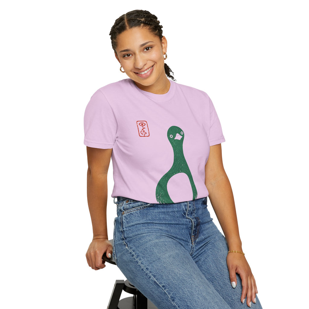 Pigeon Graphic T-Shirt — Vintage Green Bird Print